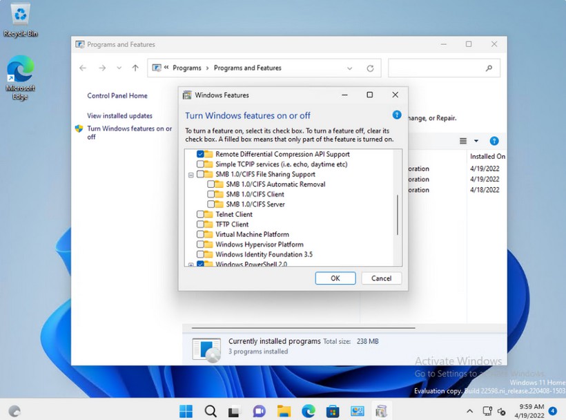Win11：禁用SMB1傳輸協(xié)議，默認(rèn)預(yù)裝應(yīng)用大小約1.6GB