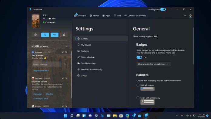 微軟測(cè)試新功能：Win11安卓伴侶和Media Player